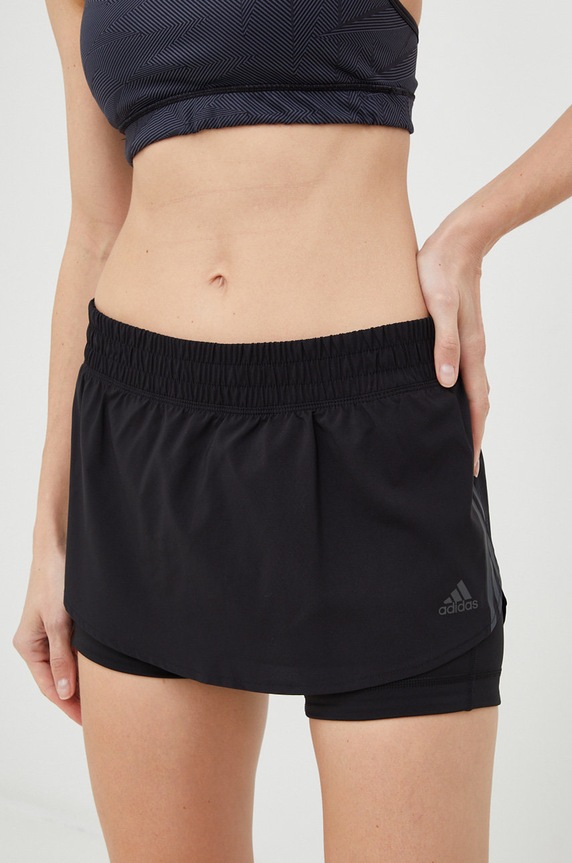 Σορτς τρεξίματος adidas Performance run icons στάμπα μαύρο HC6324