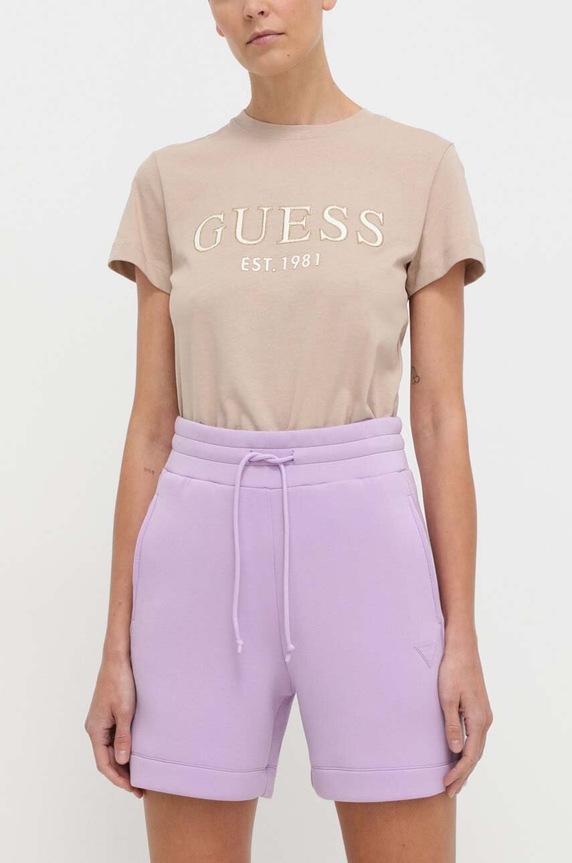 Guess pantaloni scurti tricotaj violet V2YD10.K7UW2