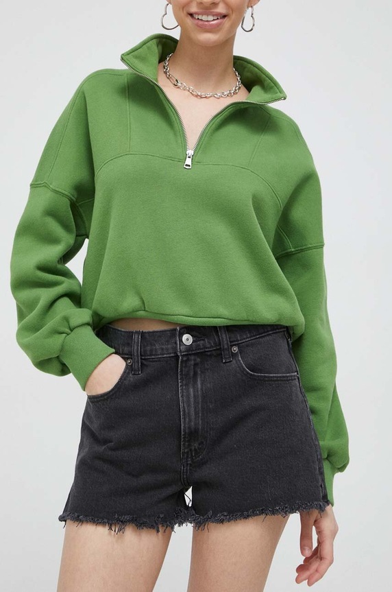 Džínové šortky Abercrombie & Fitch high černá KI149.3046.975