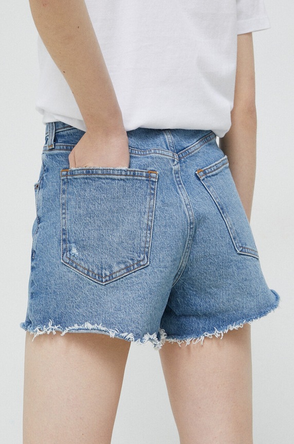 Ρούχα Τζιν σορτς Abercrombie & Fitch KI149.3173.279 σκούρο μπλε