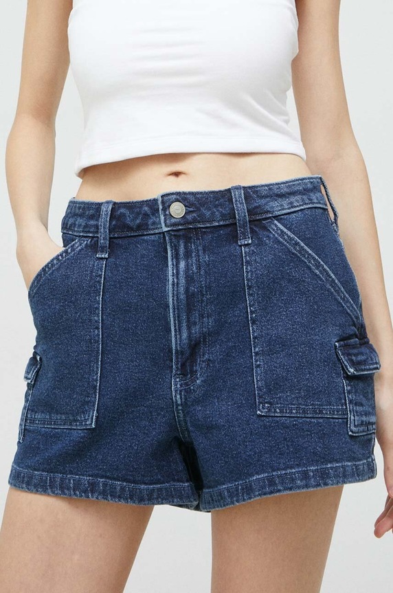 Τζιν σορτς Hollister Co. με ελαστάν σκούρο μπλε KI349.3178.278