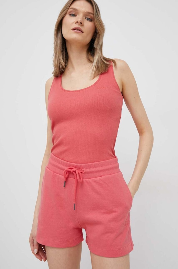 Bavlněné šortky Pepe Jeans Whitney high červená PL801035.217