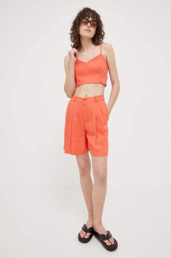 Drykorn pantaloni scurti din in 80715.126065.4302 portocaliu SS23