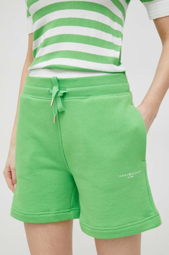 Tommy Hilfiger pantaloni scurți tricotaj verde WW0WW38348.PPYX