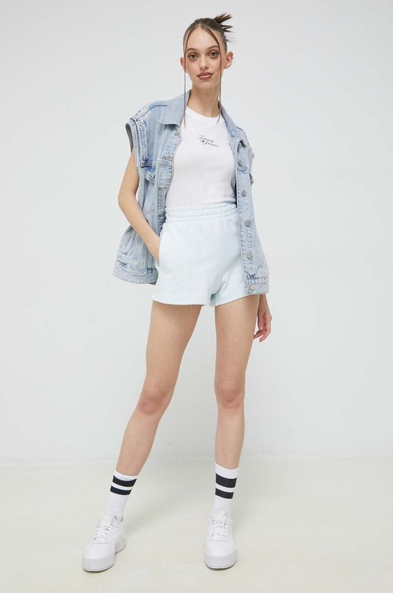 Tommy Jeans szorty bawełniane DW0DW12626.PPYX niebieski SS23