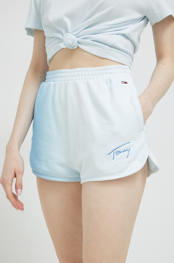 Tommy Jeans szorty dzianina niebieski DW0DW15382.PPYX