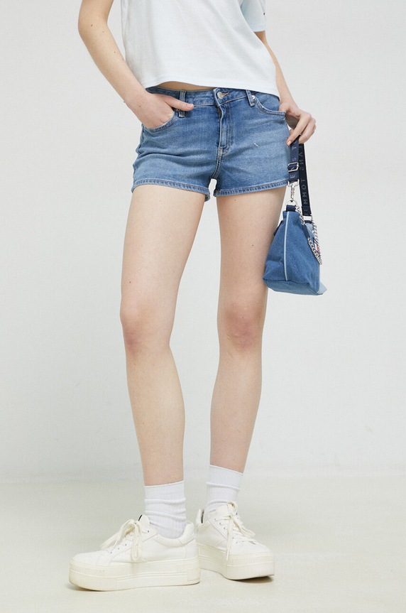 Tommy Jeans szorty jeansowe z elastanem niebieski DW0DW15604.PPYX
