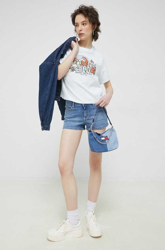 Tommy Jeans szorty jeansowe DW0DW15604.PPYX niebieski SS23