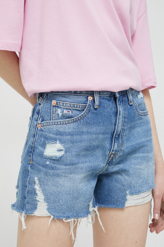 Odzież Tommy Jeans szorty jeansowe DW0DW15592.PPYX niebieski