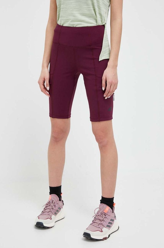 4F pantaloni scurti sport tricotaj violet 4FSS23TFSHF169
