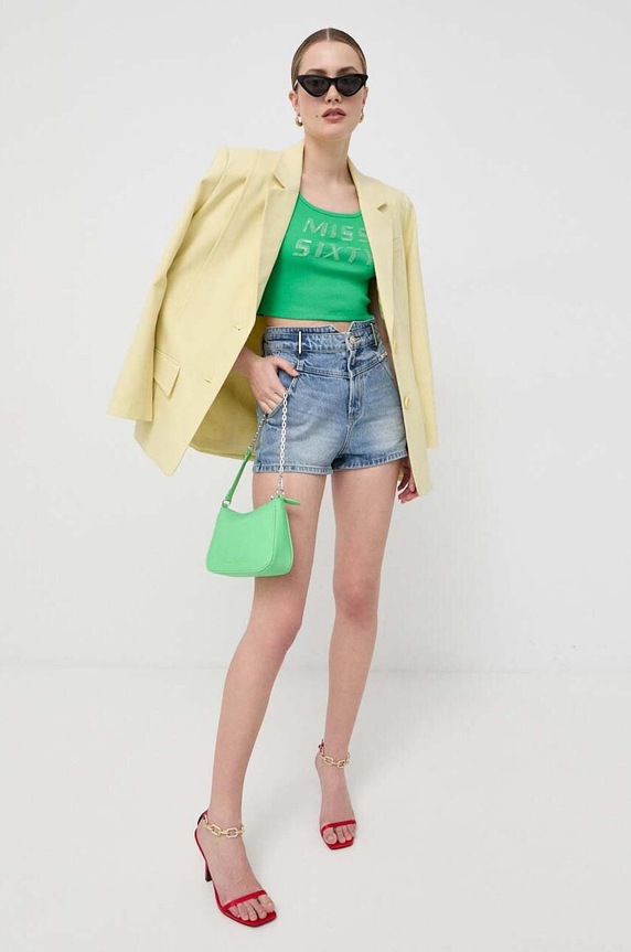 Miss Sixty szorty jeansowe bawełniane 6T1JJ4670000 niebieski SS23