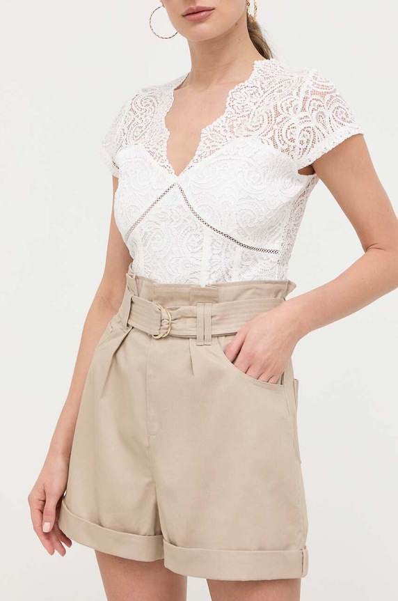 Morgan szorty bawełniane bawełna beżowy SHEAN.BEIGE