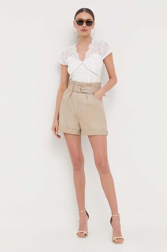 Morgan szorty bawełniane SHEAN.BEIGE beżowy SS23