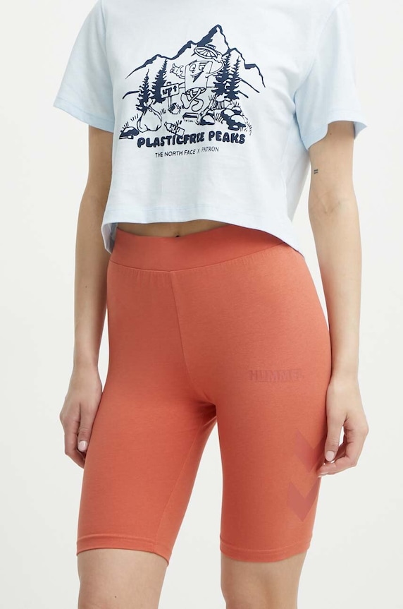 Hummel pantaloni scurti tricotaj portocaliu 214171