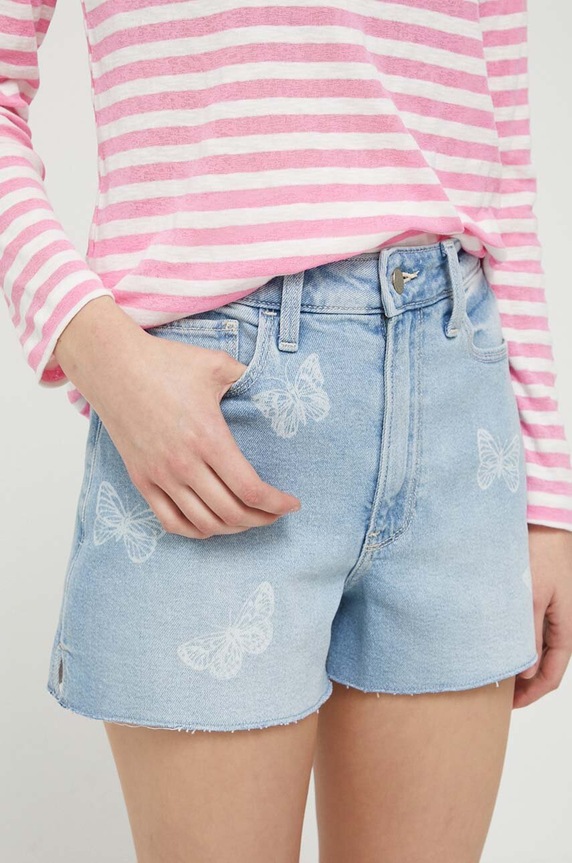 Τζιν σορτς Hollister Co. CURVY JEANS ψηλή μπλε KI349.3239.278.