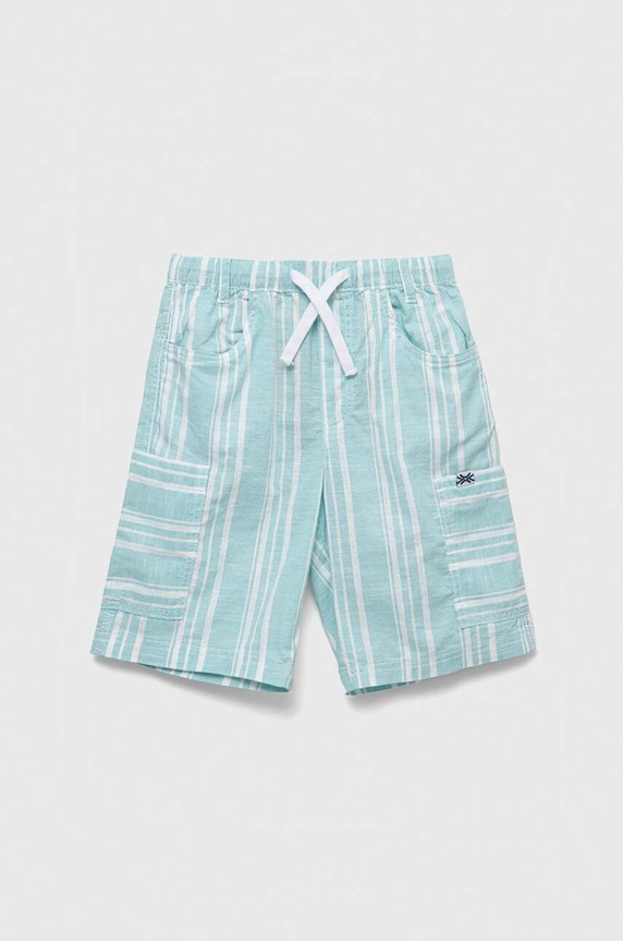 United Colors of Benetton pantaloni scurți din bumbac pentru copii casual turcoaz 4JKCC901U.G.SEASONAL