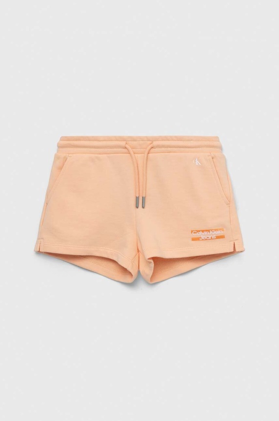 Calvin Klein Jeans szorty bawełniane dziecięce IG0IG01984.PPYX pomarańczowy SS23