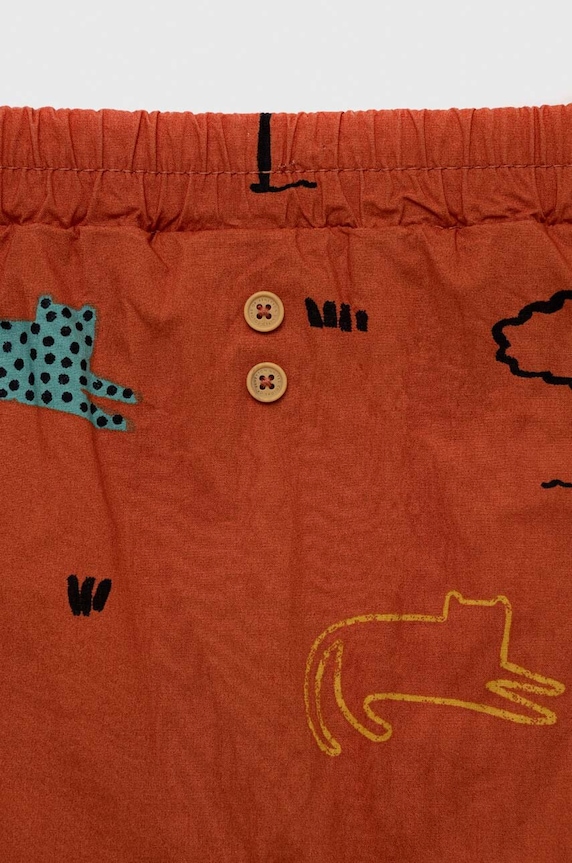 Deklice Bombažne kratke hlače za dojenčke United Colors of Benetton 484WA900E.W.SEASONAL rjava