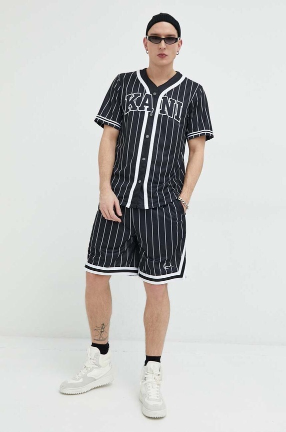 Kratke hlače Karl Kani pletivo crna 6014920