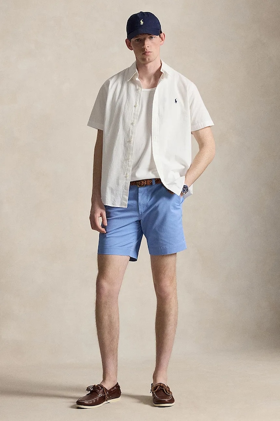 Oblačila Polo Ralph Lauren chino kratke hlače moške bombažne z elastanom 710799213 modra