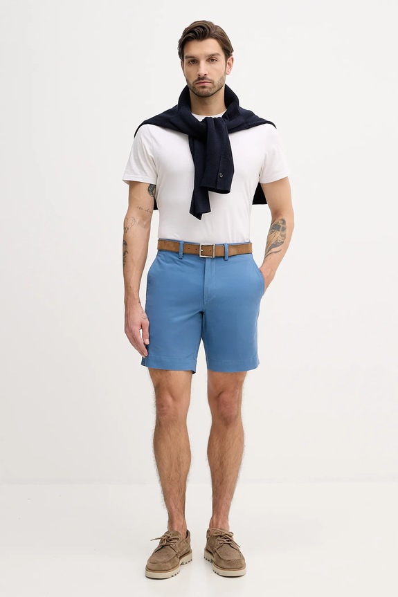 Polo Ralph Lauren σορτς chino ανδρικά βαμβακερά με ελαστάν 710799213 μπλε SS26