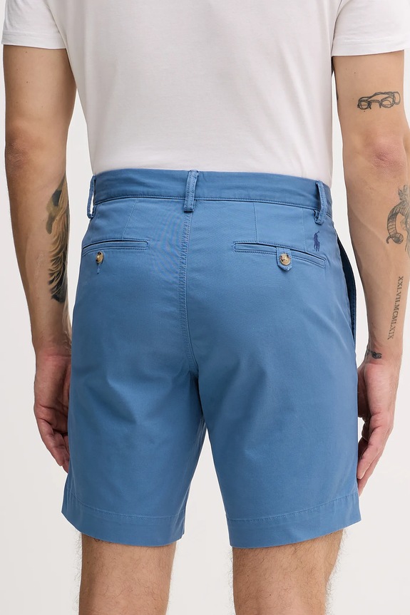 Ρούχα Polo Ralph Lauren σορτς chino ανδρικά βαμβακερά με ελαστάν 710799213 μπλε