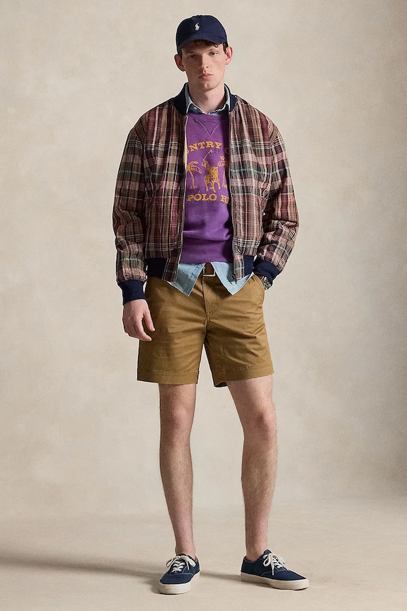 Îmbrăcăminte Polo Ralph Lauren pantaloni scurți chinos pentru bărbați, din bumbac cu elastan 710799213 verde