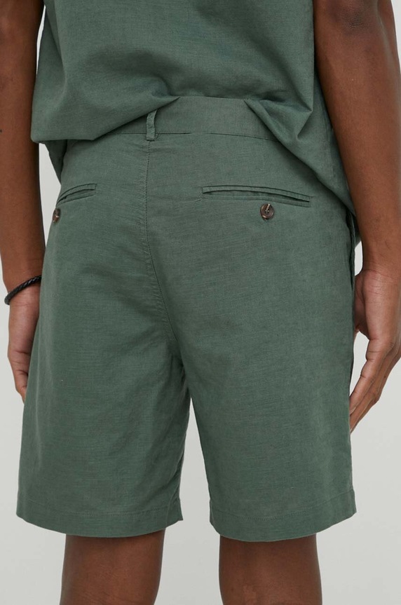 Odzież Bruuns Bazaar szorty lniane Lino Germain BBM1551 zielony