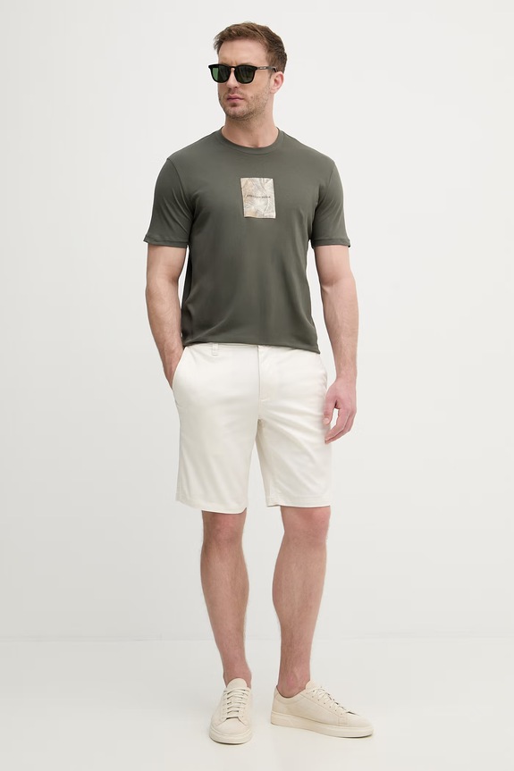Armani Exchange šortky pánske s bavlnou 8NZS42.ZN1RZ béžová SS26