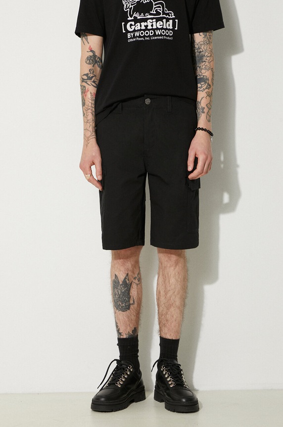 Βαμβακερό σορτσάκι Dickies Millerville βαμβάκι μαύρο DK0A4XEDBLK1