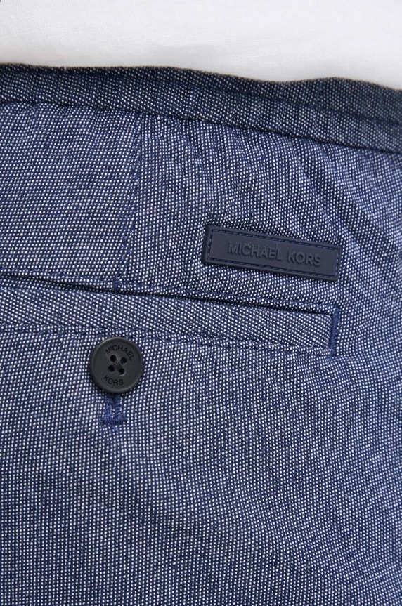 Michael Kors szorty lniane granatowy CS330271T2