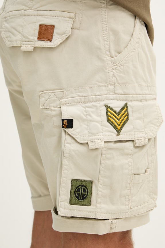 Îmbrăcăminte Alpha Industries pantaloni scuți cargo pentru bărbați din bumbac cu elastan 186209 bej