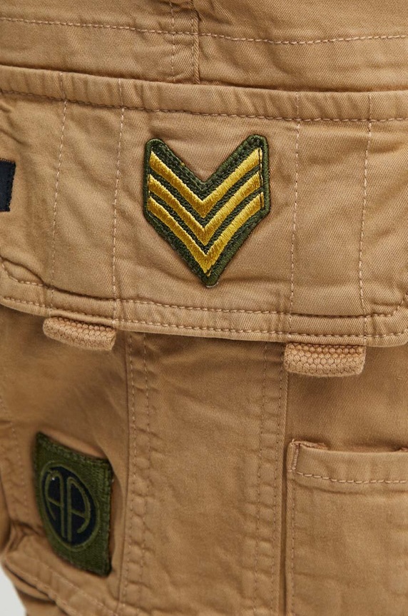 Alpha Industries pantaloni scurți cargo bărbătești din bumbac cu elastan bej 186209