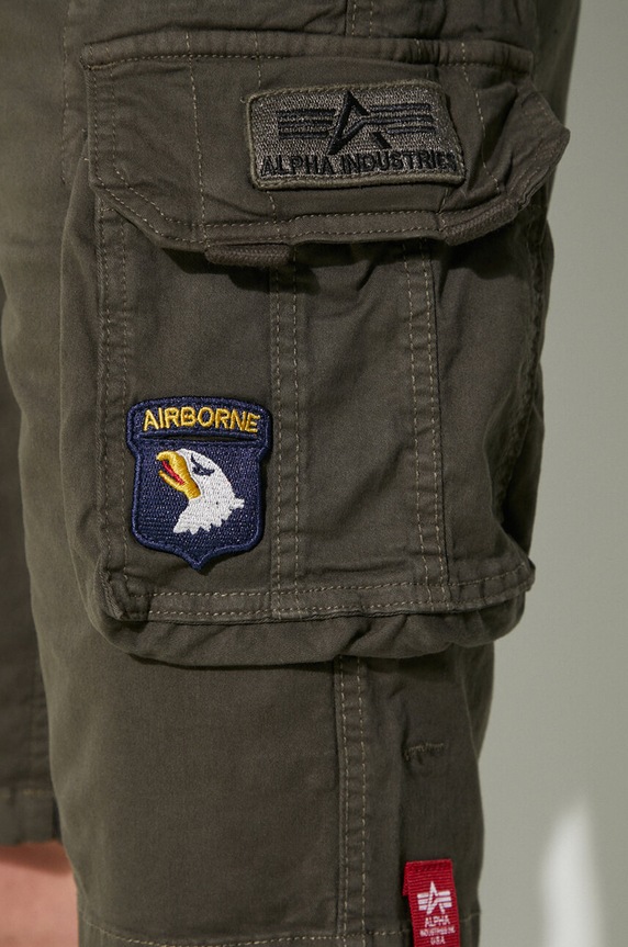 Alpha Industries pantaloni scurți cargo din bumbac cu elastan pentru bărbați 186209 verde