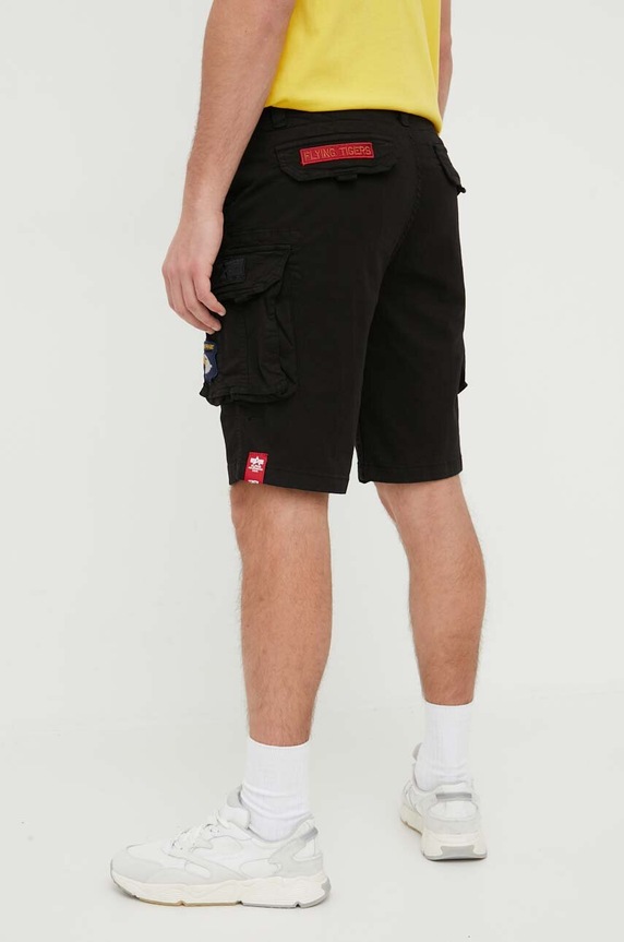 Îmbrăcăminte Alpha Industries Pantaloni scuți cargo bărbați din bumbac cu elastan 186209 negru