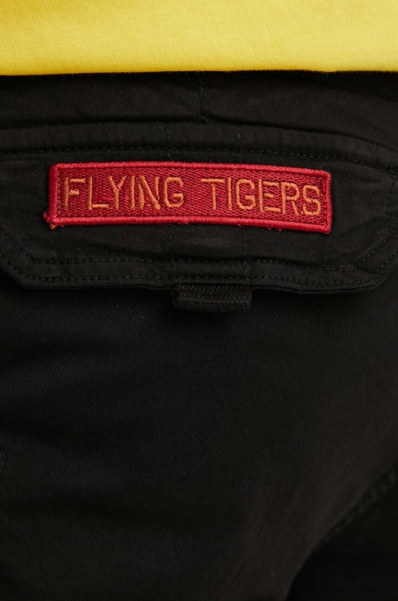 Alpha Industries Pantaloni scuți cargo bărbați din bumbac cu elastan 186209 negru