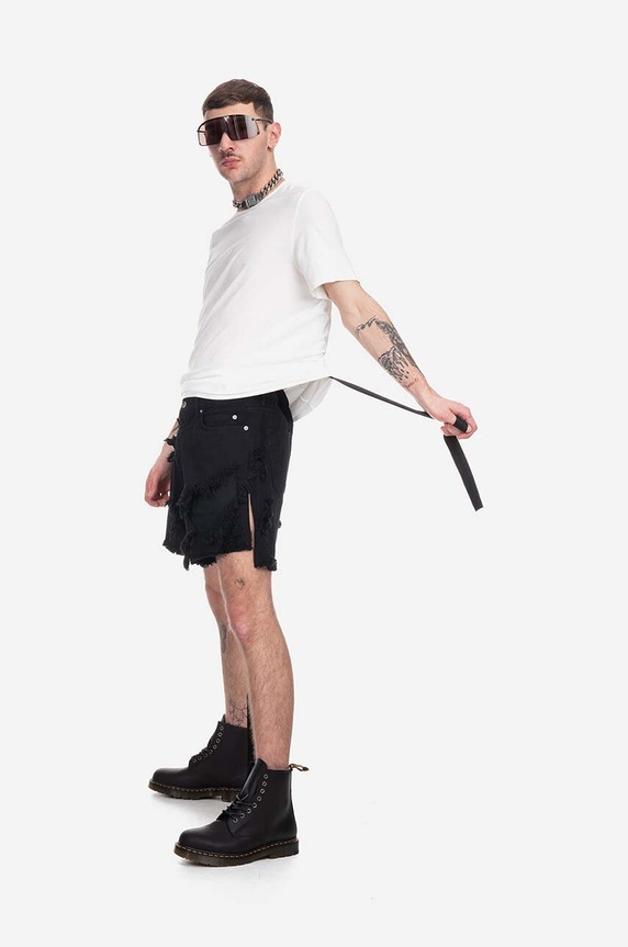 Rick Owens denim shorts Trucker Cut Offs DU01C6353.DSLH.BLACK black SS23