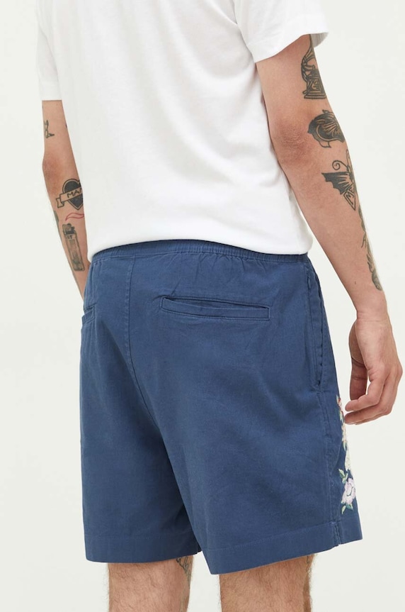 Ruházat Abercrombie & Fitch vászonkeverék rövidnadrág KI128.3088.228 kék