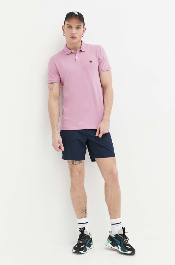 Kratke hlače Abercrombie & Fitch Tkanina mornarsko modra KI128.3274.200