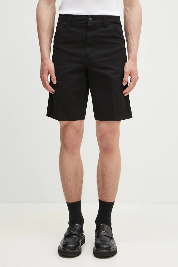 Дънков къс панталон Carhartt WIP Single Knee Short изчистен черен I031504.89GD