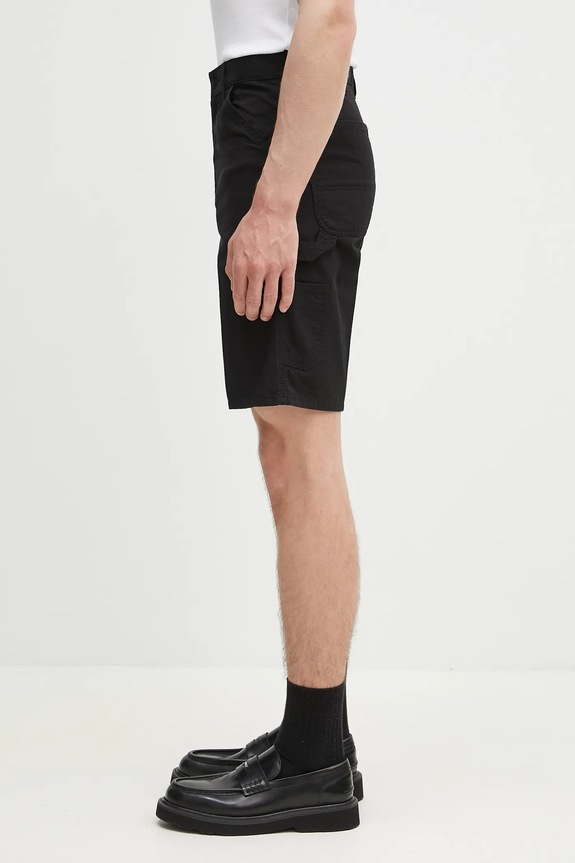 Дънков къс панталон Carhartt WIP Single Knee Short I031504.89GD черен SS25