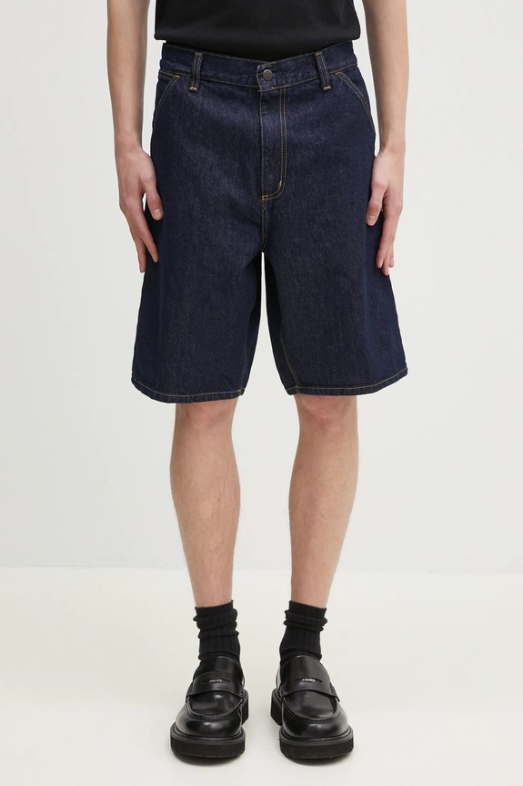 Carhartt WIP pantaloncini di jeans Single Knee Short tessuto blu navy I032026.102