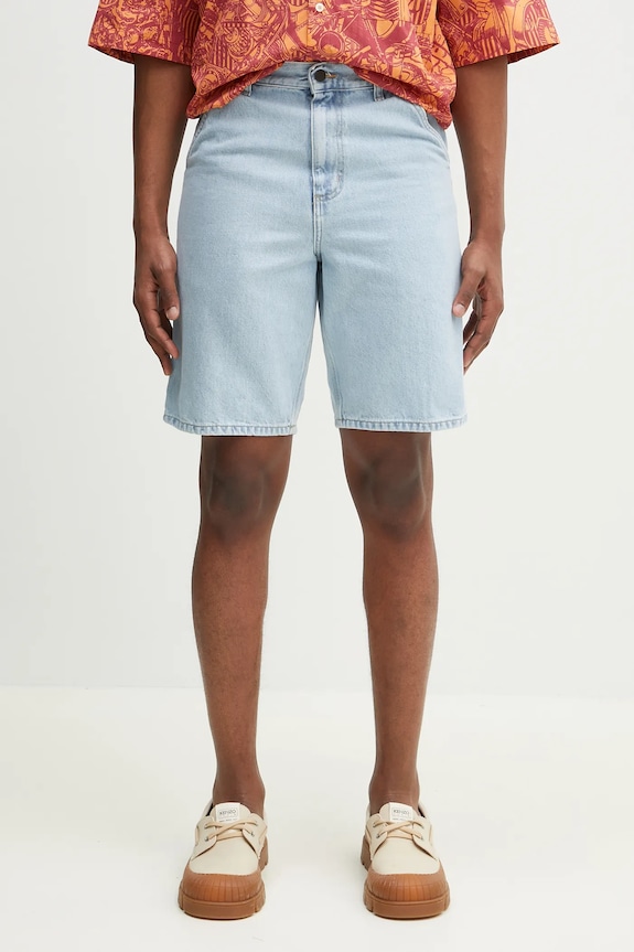Carhartt WIP pantaloncini di jeans Single Knee Short tessuto blu I032026.01A3