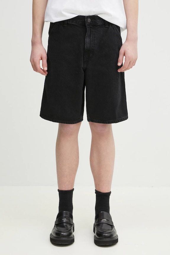 Джинсовые шорты Carhartt WIP Single Knee Short гладкий чёрный I032026.8906