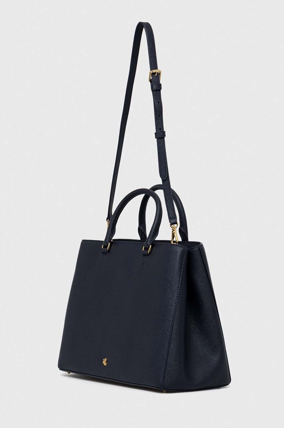 Lauren Ralph Lauren torebka skórzana 431898556 granatowy SS26