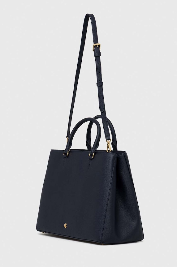 Lauren Ralph Lauren torebka skórzana 431898556 granatowy SS26
