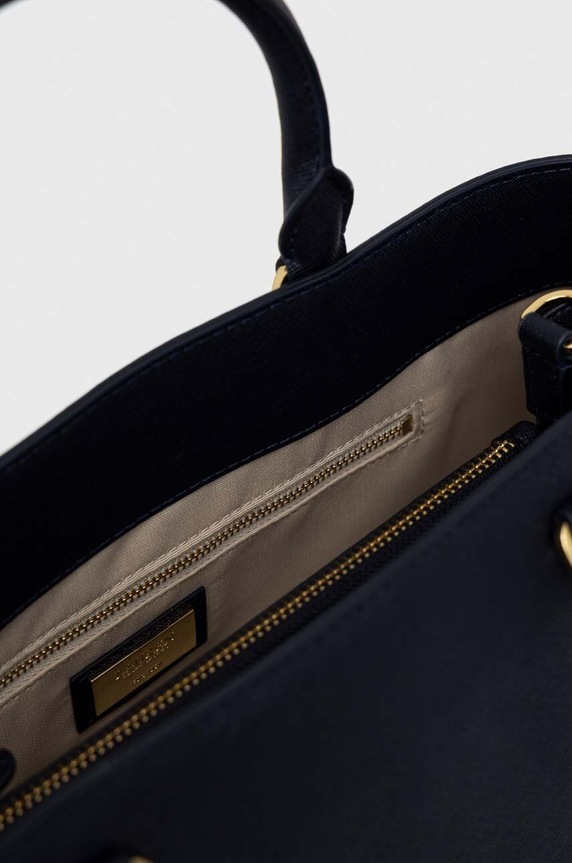 Lauren Ralph Lauren torebka skórzana 431898556 granatowy