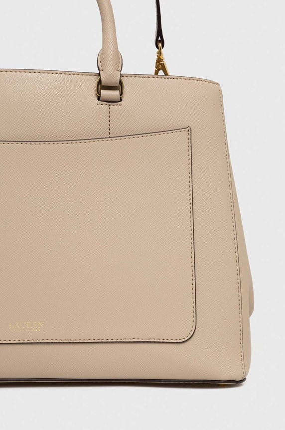 Akcesoria Lauren Ralph Lauren torebka skórzana 431898556 beżowy
