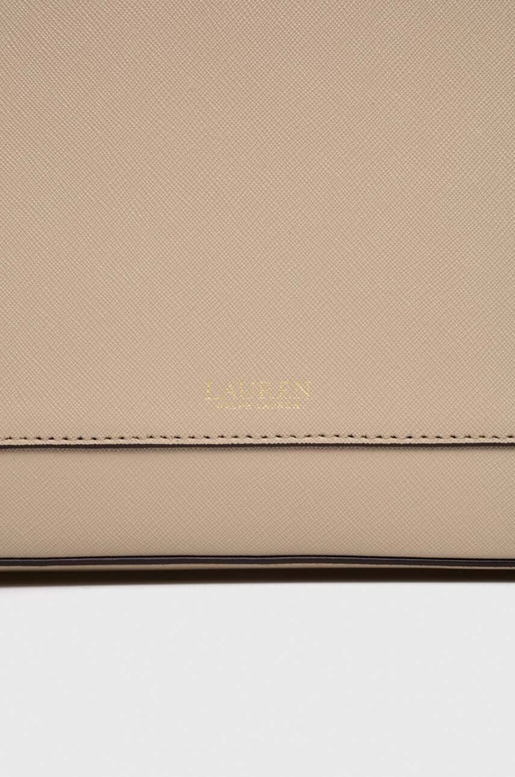 Lauren Ralph Lauren torebka skórzana beżowy 431898556