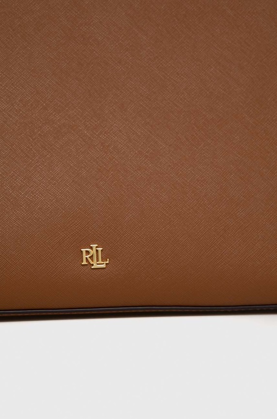 Kožená kabelka Lauren Ralph Lauren hnědá 431898556